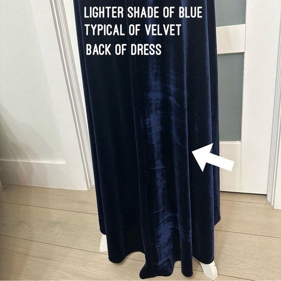 Aqua Velvet Wrap Maxi Dress Flutter Sleeves Navy Blue Size XSmall - Picture 5 of 6